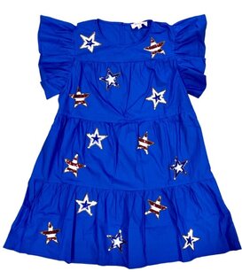 Blue Sequin Star Dress