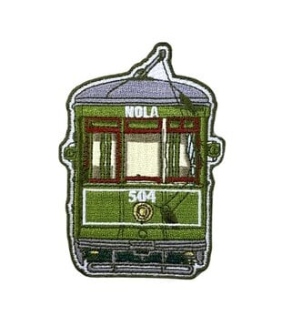 Green Streetcar Iron on Patch