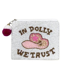 In Dolly We Trust Beaded Pouch