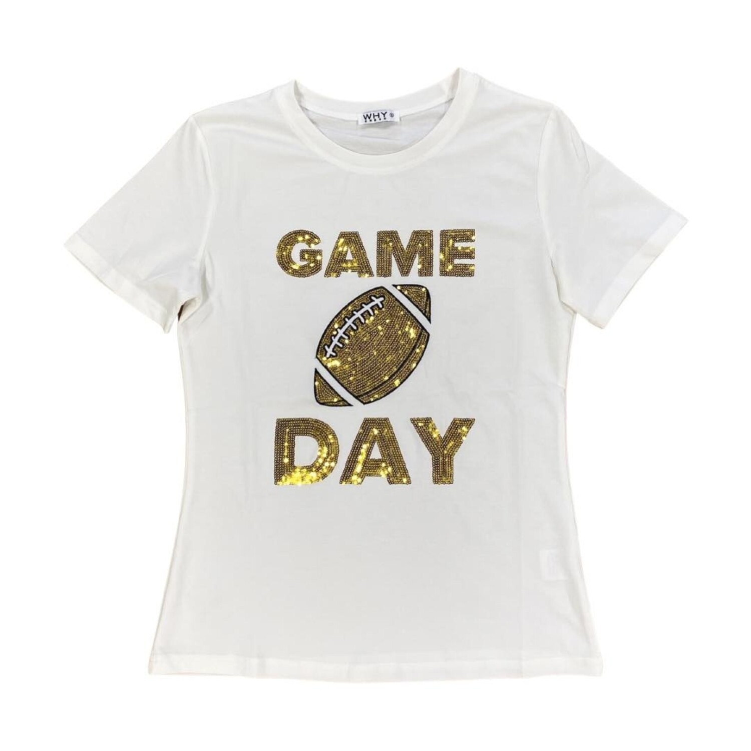 Sequin Football Tee, White – Everyday Chic Boutique