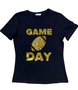 PITTSBURGH STEELERS GAMEDAY GLITZ LONG SLEEVE TEE WITH SEQUIN TRIM