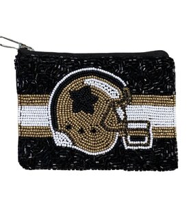 FOOTBALL BEADED COIN BAGS