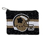 Helmet Beaded Pouch, Black & Gold