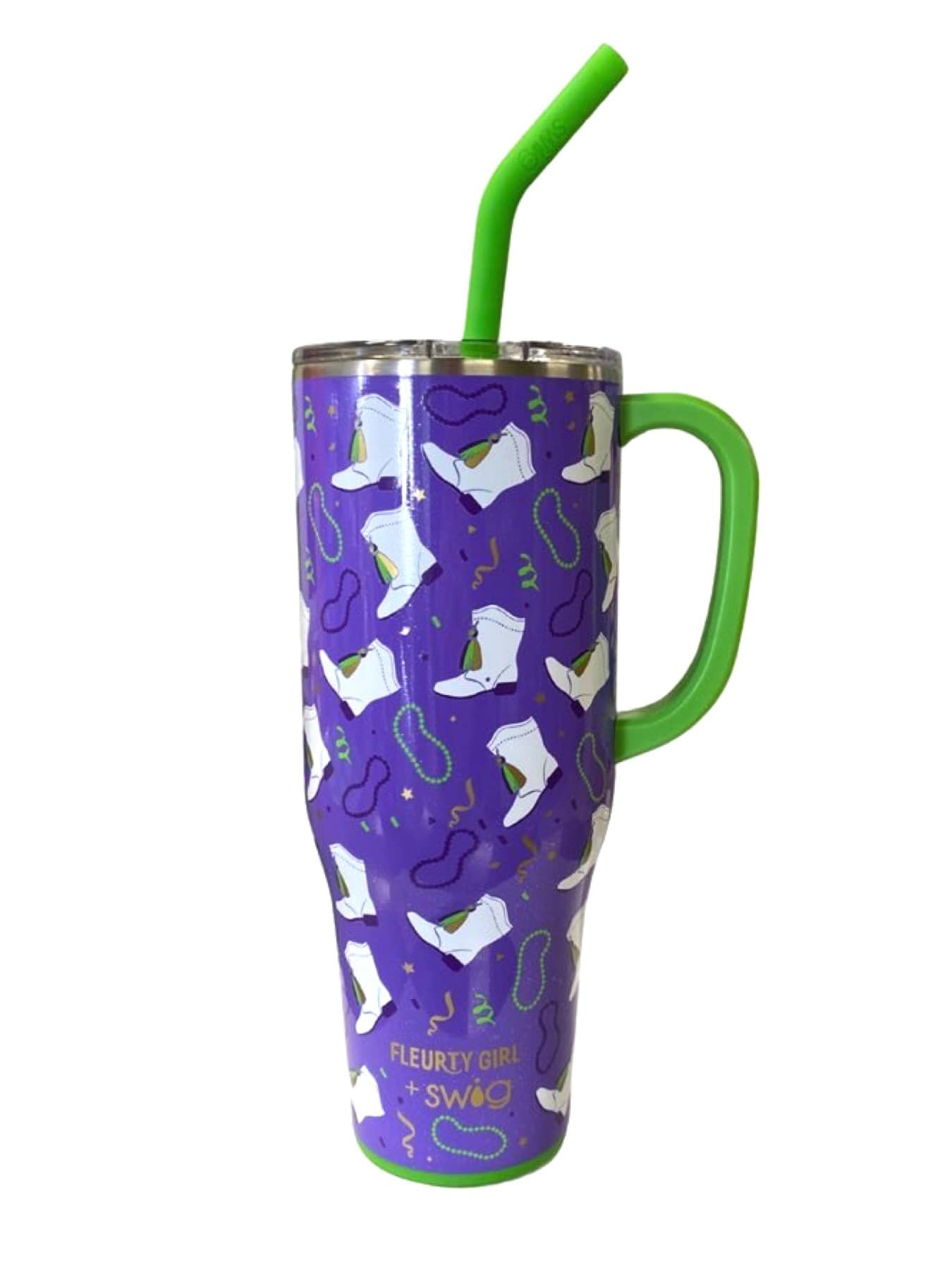 Tumbler with Straw, Mosaic Floral - Steel Mill Gifts