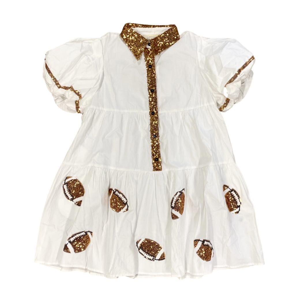 White Baseball Jersey Queen of Sparkles Dress Extra Small