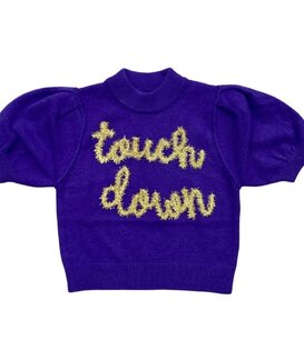 Touchdown Tinsel Sweater, Purple & Gold