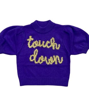 Touchdown Tinsel Sweater, Purple & Gold
