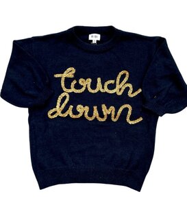Touchdown Tinsel Sweater, Black & Gold