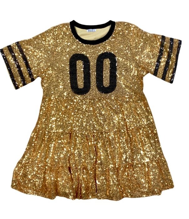 Jersey Babydoll Dress, Gold