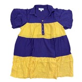 Purple & Gold Bold Stripe Dress
