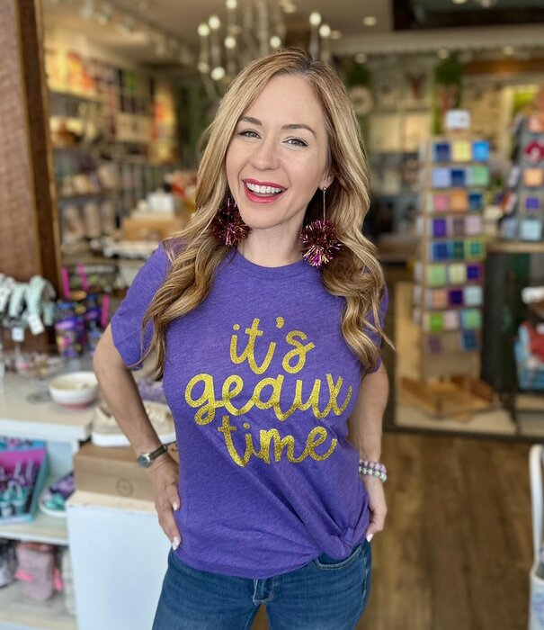 It's Geaux Time Tee, Purple & Gold