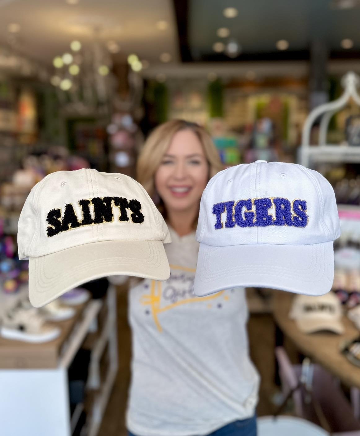 Saints Varsity Patch Baseball Hat - Fleurty Girl