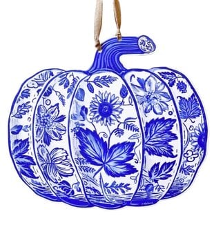 Chinoiserie Pumpkin Door Hanger