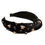 Jersey Helmet Gem Headband, Black & Gold