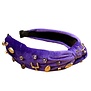 Football Goal Post Gem Headband,  Purple & Gold