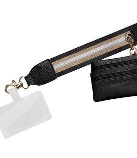 Clip & Go Strap, Black & Gold Stripe