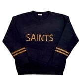 Saints Sequin Sweater Top- White