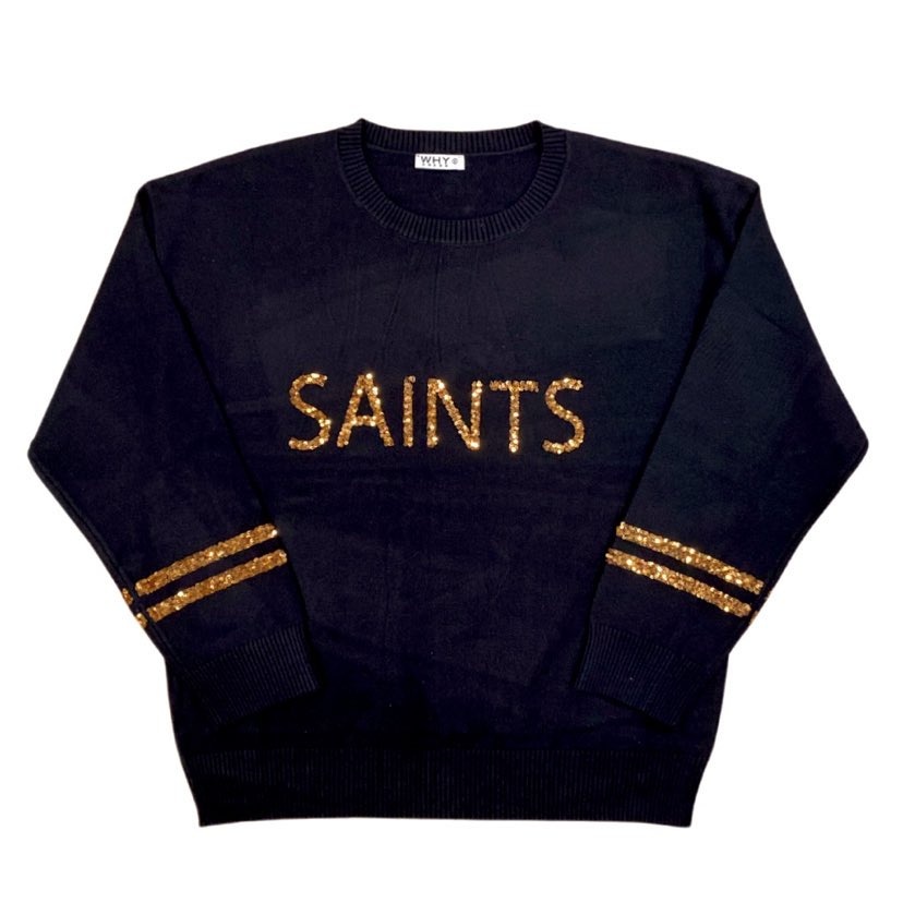 Saints Knit Sequin Sweater - Fleurty Girl