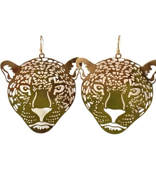 Jaguar Earrings, Gold