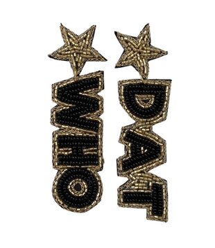 Who Dat Star Post Beaded Earrings