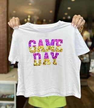 Reversible Sequin Game Day Tee, Kids