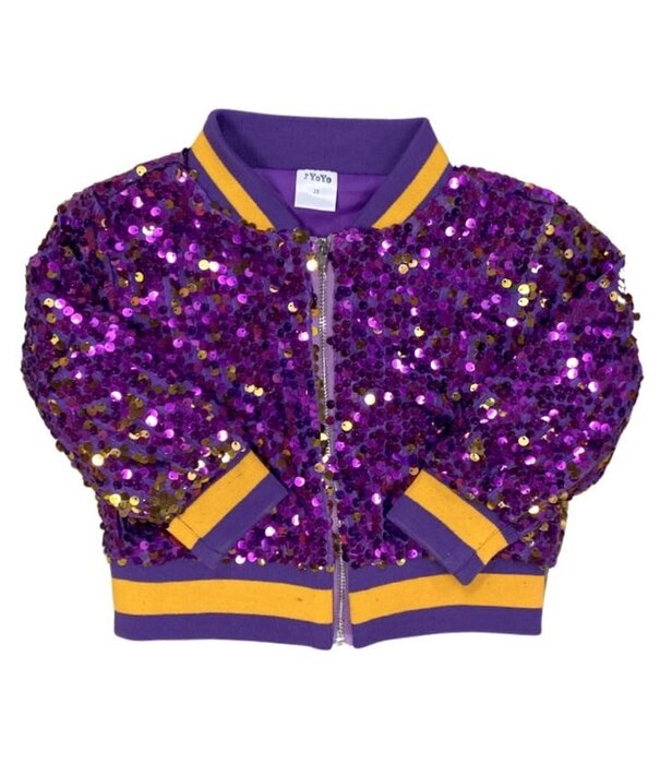 Purple & Gold Sequin Jacket, Kids