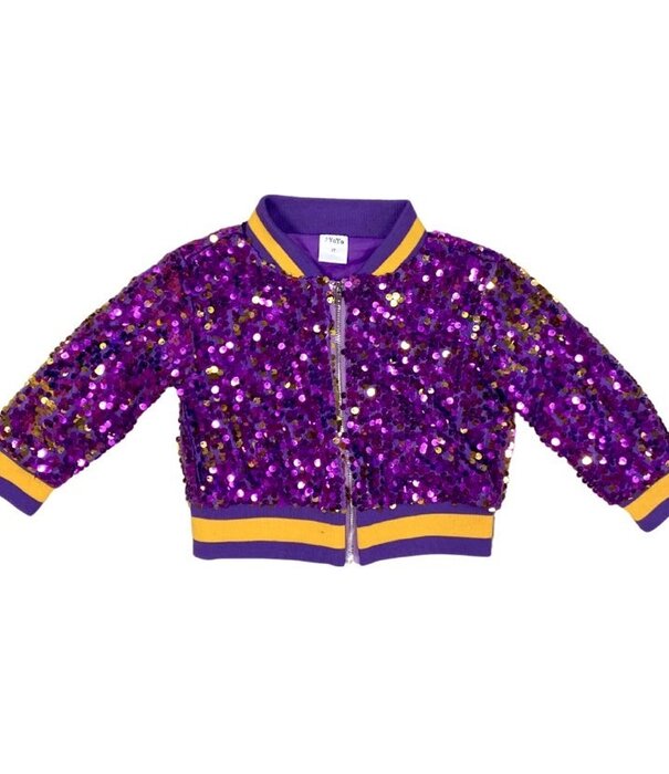 Purple & Gold Sequin Jacket, Kids