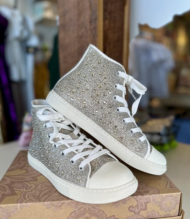 Gold Crystal Hightop Shoes