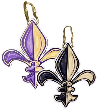 Game Day Fleur de Lis Reversible Door Hanger