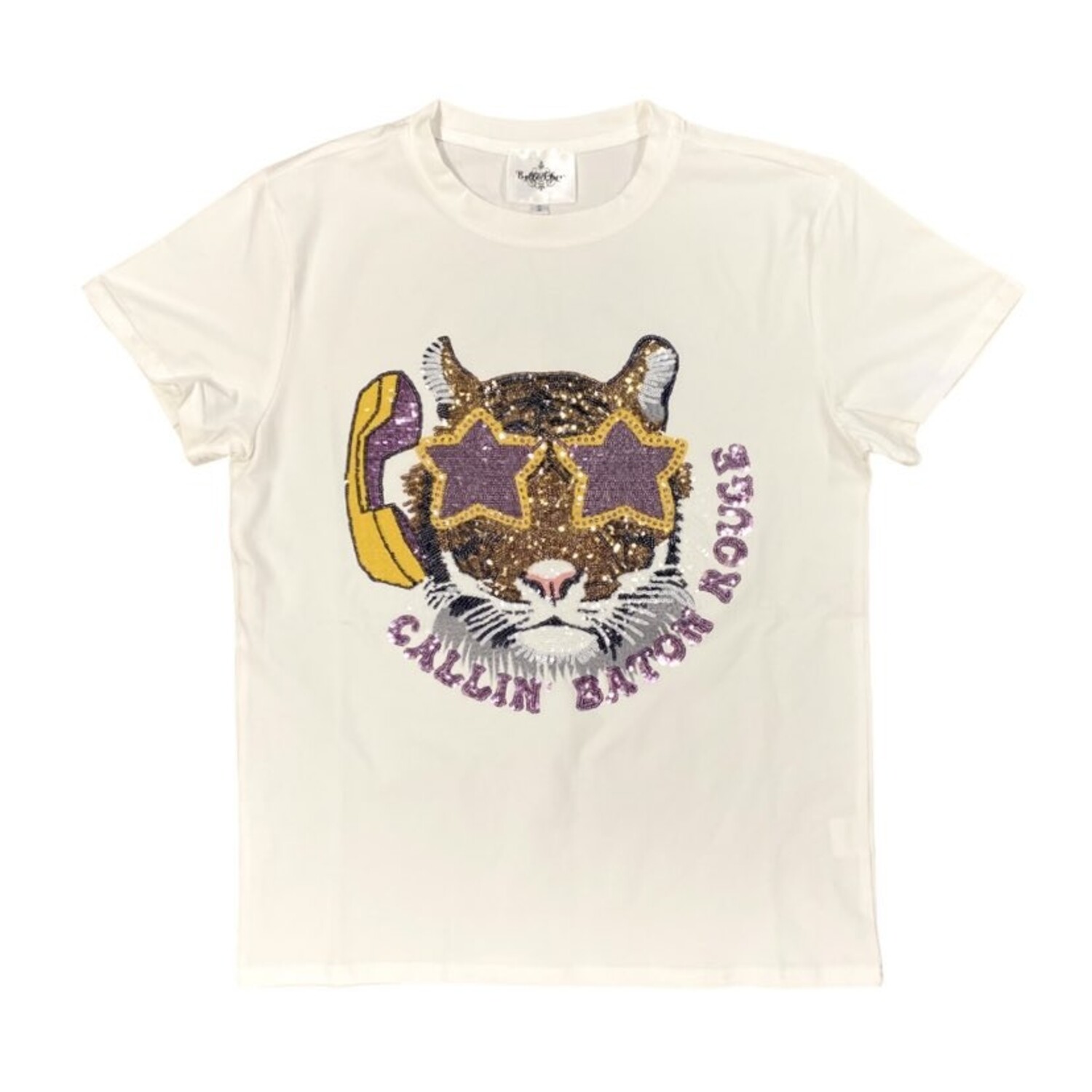 Sequin Tiger Tee by Queen of Sparkles