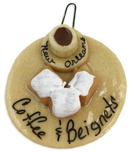 Coffee & Beignets Salt Dough Ornament