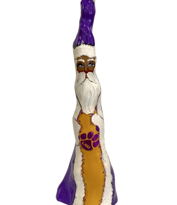 Purple & Gold Cypress Knee Santa, #2031