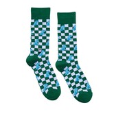 Green Wave Checker Socks