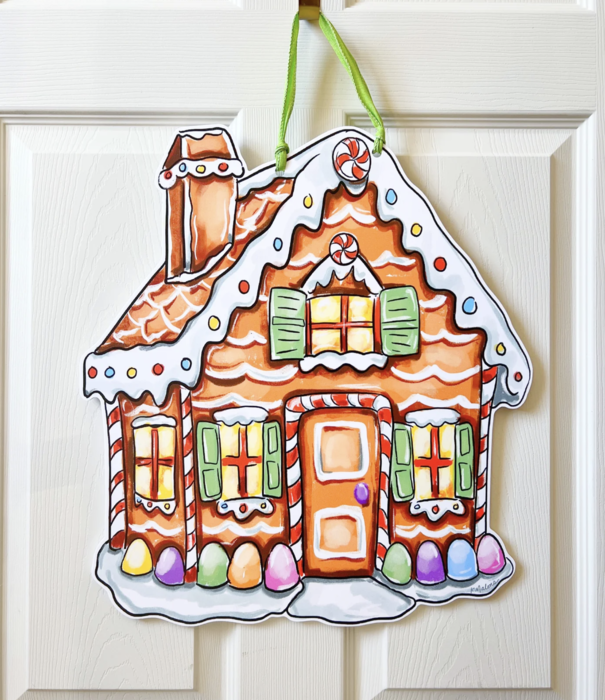 Home Malone Gingerbread Candy House Door Hanger