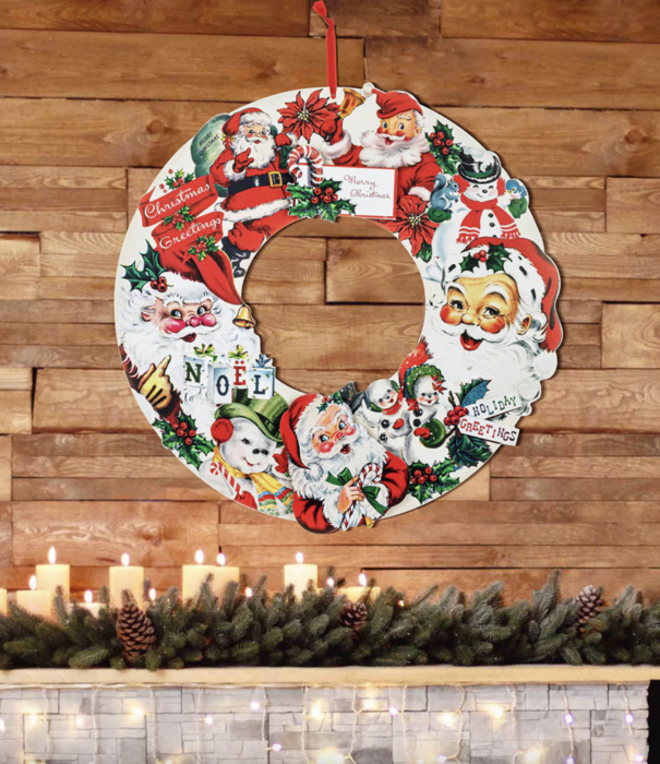 Vintage Santa Icons Wreath
