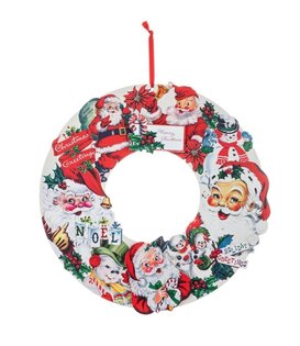 Vintage Santa Icons Wreath