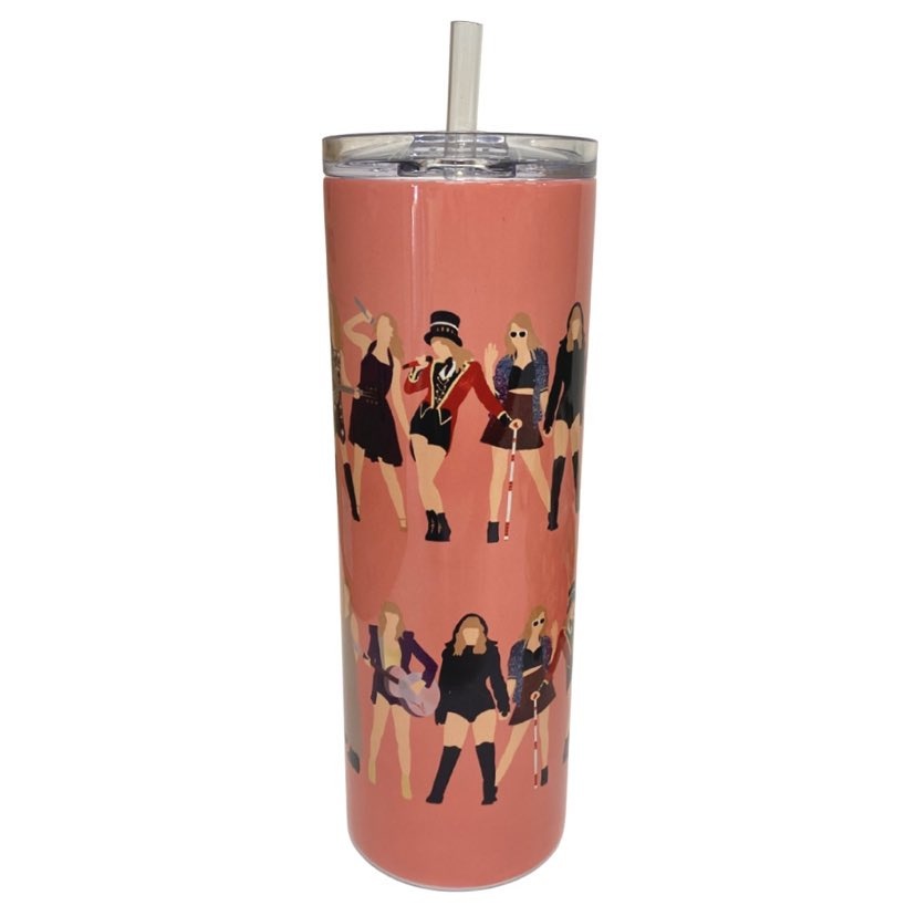 Taylor Swift The Eras Tour 20oz Tumbler Cup with Metal Straw and Plastic  Straw