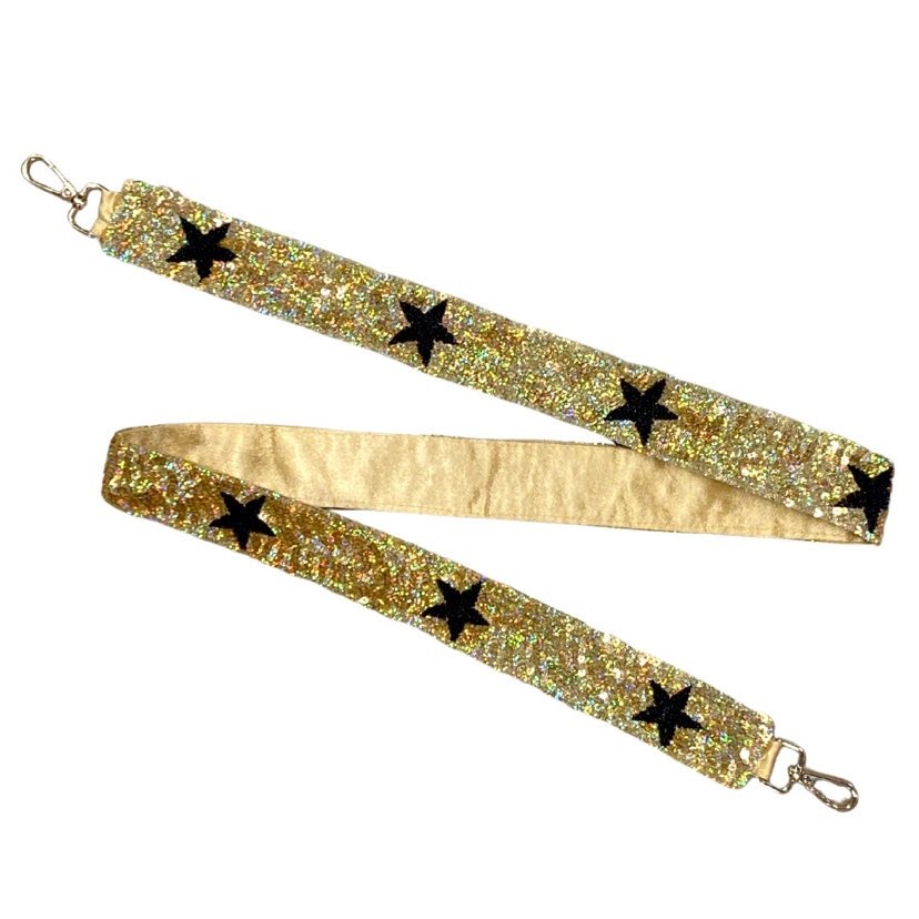 Geaux Saints Black and Gold Beaded Purse Strap