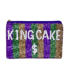 King Cake $ Beaded Pouch