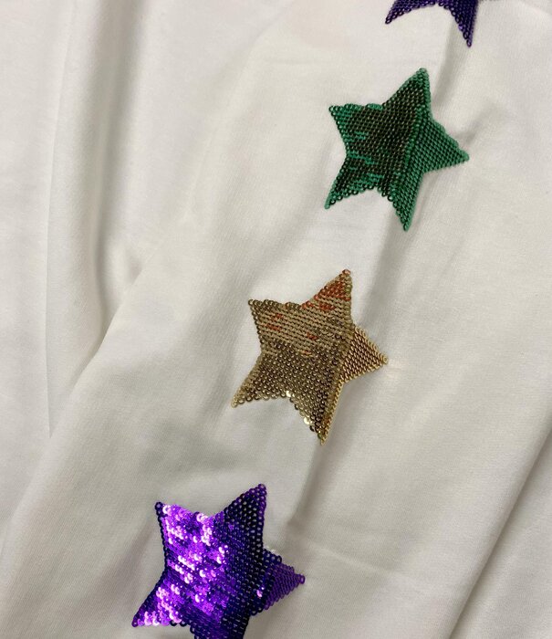 Mardi Gras Sequin Star Sleeve Sweatshirt