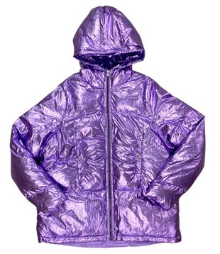 Purple Foil Puffer Jacket