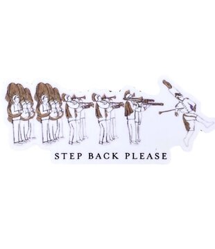 Step Back Please Sticker