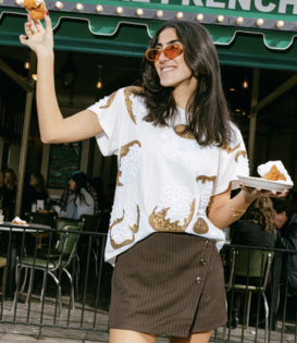 White Beignet Tee