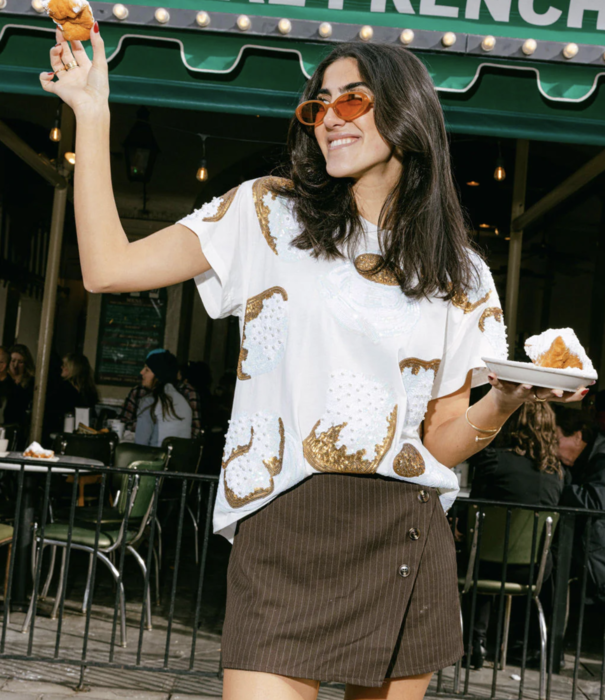 Queen of Sparkles White Beignet Tee