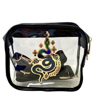 Wide Strap Clear Purse, Black & Gold - Fleurty Girl