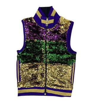 Mardi Gras Stripe Sequin Vest, Kids