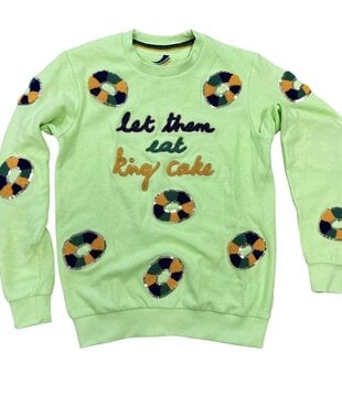 Let Them Eat King Cake Pullover, Mint