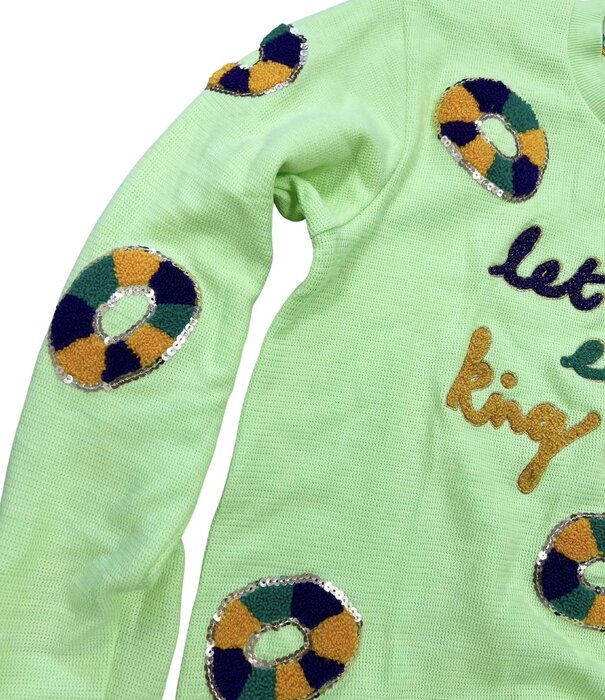 Let Them Eat King Cake Pullover, Mint