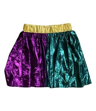 Mardi Gras Metallic Color Block Skirt