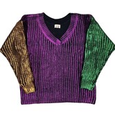 Mardi Gras Block Knit Sweater